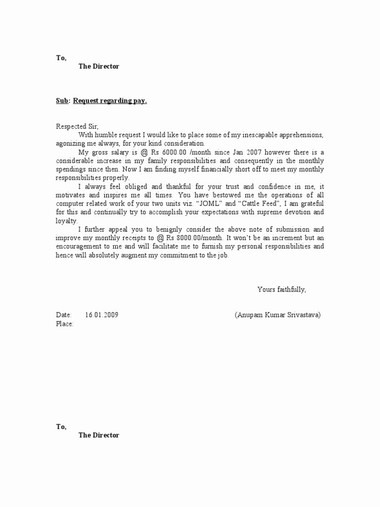 Salary Increase Letter Template Luxury 10 Best Salary Increment Letter format for Employee In Doc