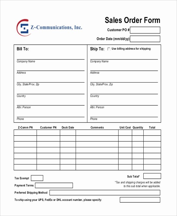 Sale order form Template Awesome Sales order Templates 6 Free Samples Examples format