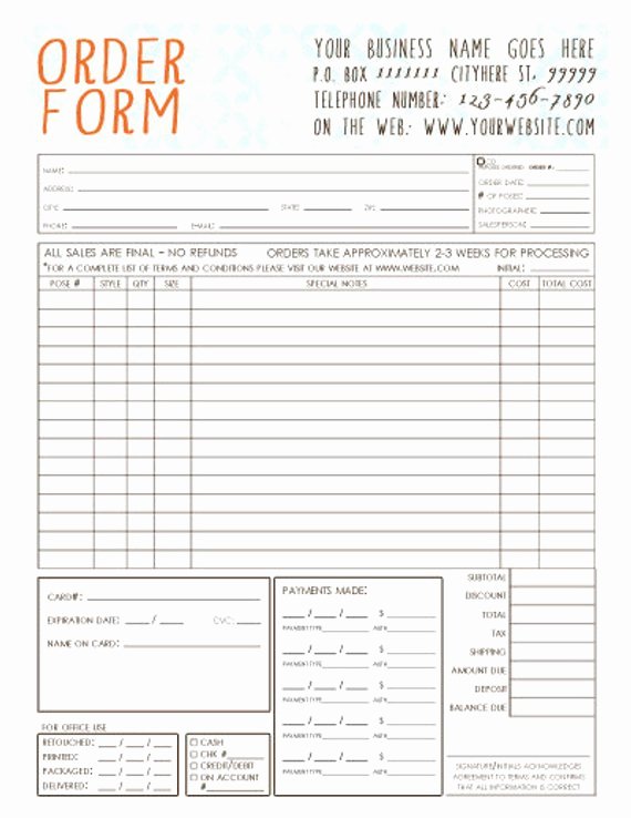 Sale order form Template Luxury General Graphy Sales order form Template by Infinityimage