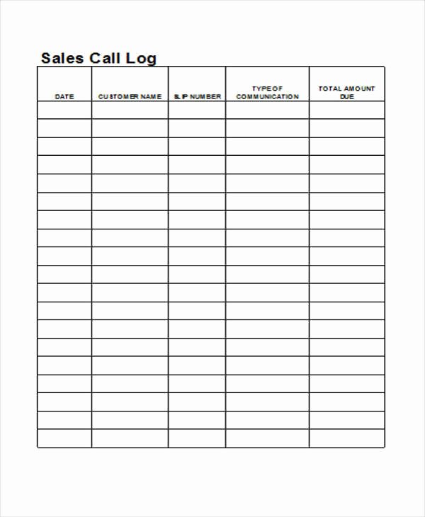 Sales Call Log Template Inspirational 27 Log Templates In Excel