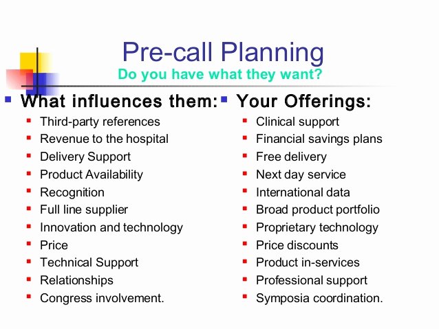 Sales Call Planning Template Luxury Pharmaceutical Selling