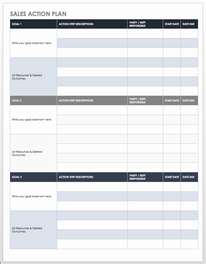 free sales plan templates excel and word