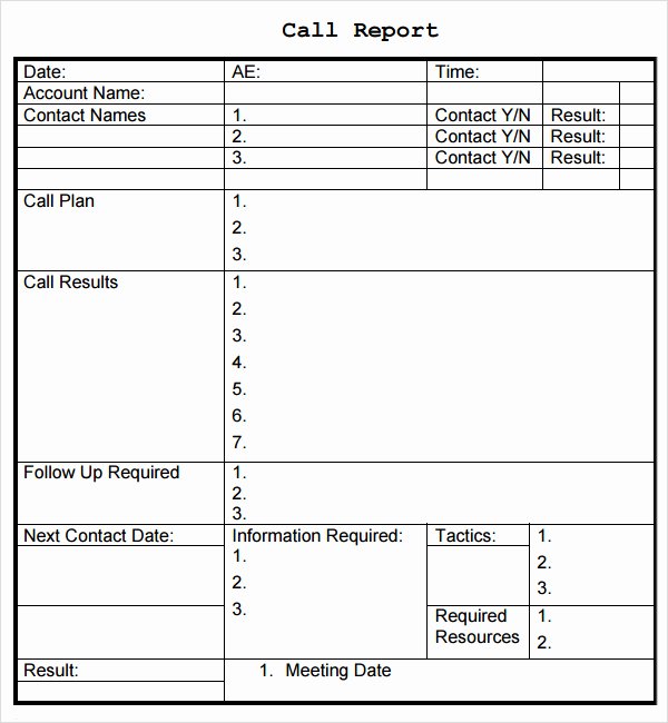Sales Call Report Template Fresh Best S Of Weekly Sales Call Report Template Sales