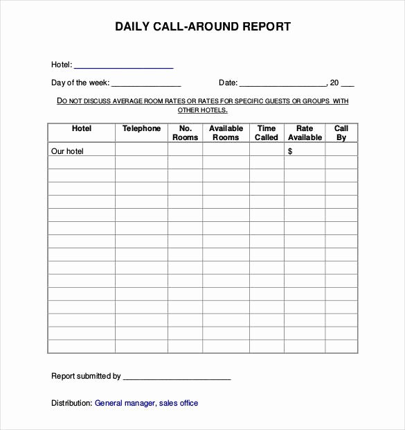 Sales Call Reporting Template Fresh 64 Daily Report Templates Pdf Docs Excel