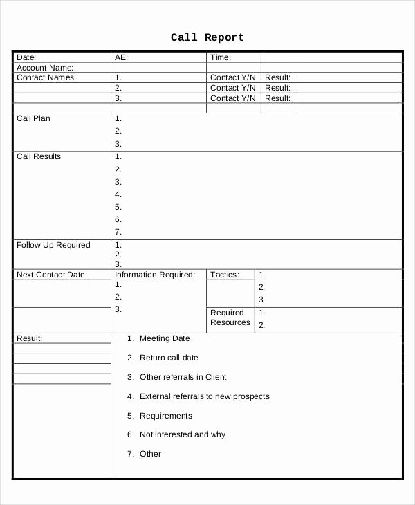 Sales Calls Report Template Inspirational Sales Call Report Template 12 Free Word Pdf Apple