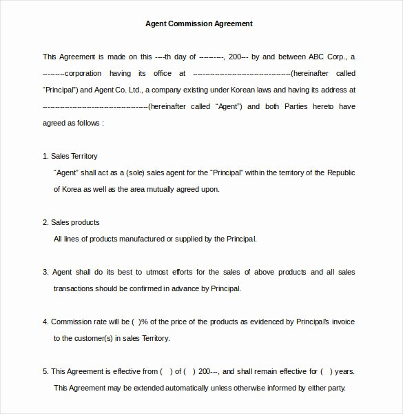 Sales Commission Agreement Template New 23 Mission Agreement Templates Word Pdf Pages