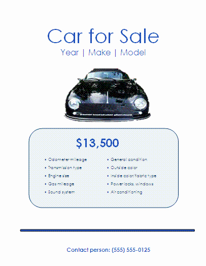 Sales Flyer Template Word Fresh 5 Free Car for Sale Flyer Templates Excel Pdf formats