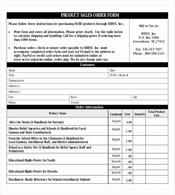 Sales order form Template Best Of 26 Sales order Templates – Free Sample Example format