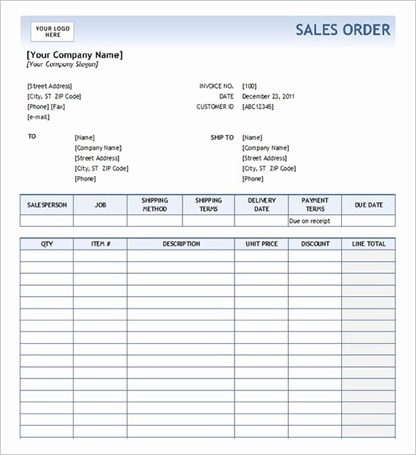 Sales order form Template Elegant order form Template 19 Download Free Documents In Pdf
