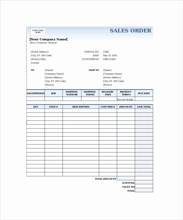 Sales order form Template Lovely 23 order form Templates – Pdf Word Excel