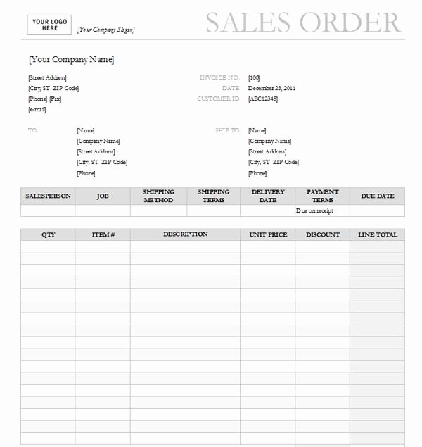 Sales order form Template Unique Sales order with Garamond Gray Design Excel format