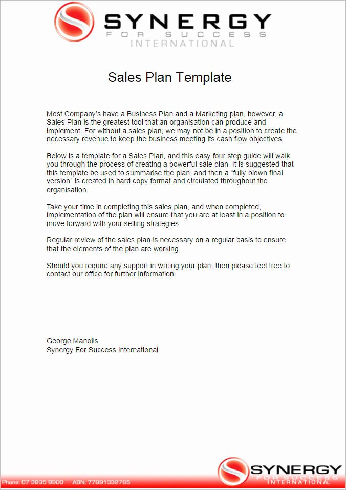 Sales Plan Template Word Best Of 7 Sales Plan Template Free Word form Pdf formats