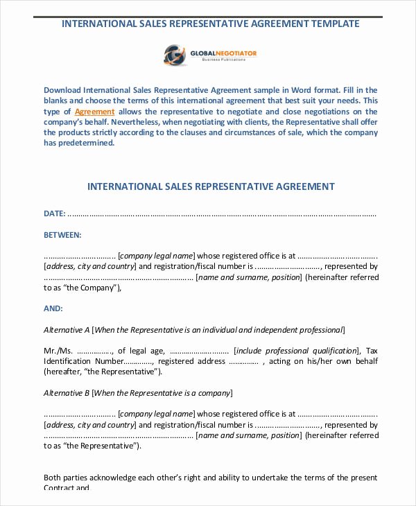 Sales Rep Agreement Template Luxury 32 Sales Agreement form Template