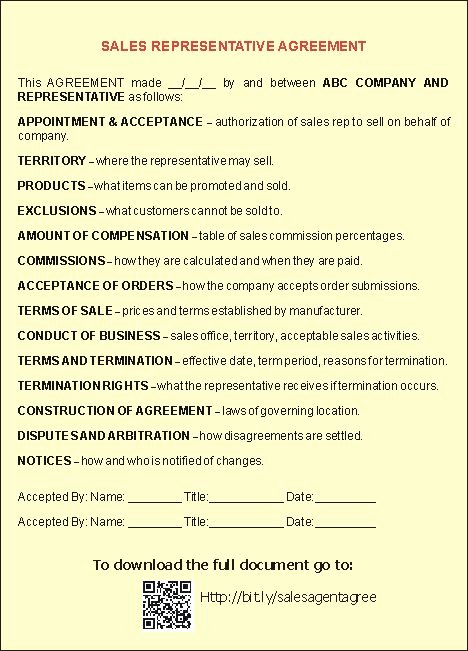 Sales Representation Agreement Template Inspirational Sales Representative Agreement Template This Image Shows