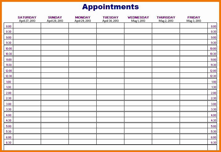 Salon Appointment Book Template Best Of Appointment Book Templates