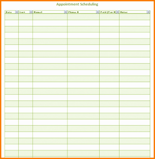Salon Appointment Book Template Inspirational Appointment Template