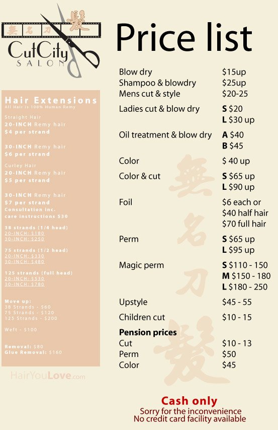 Salon Price List Template Best Of Hair Salon – Arj Design