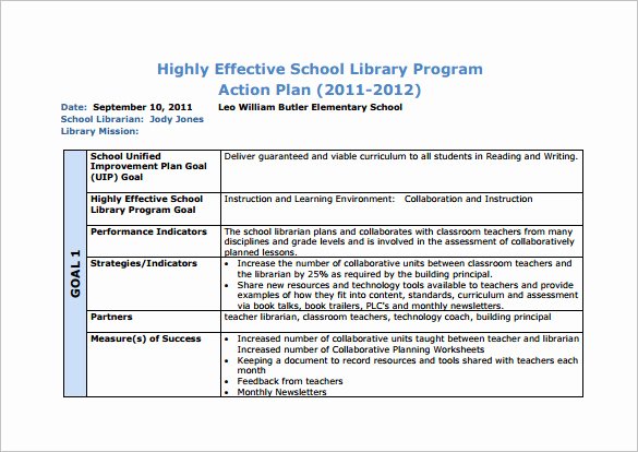 Sample Action Plan Template Beautiful 11 School Action Plan Templates Word Pdf