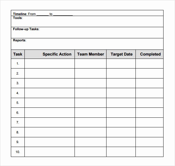 Sample Action Plan Template Best Of 10 Sample Action Plans