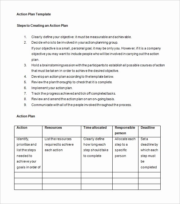 Sample Action Plan Template Luxury 14 Business Action Plan Template Doc Pdf