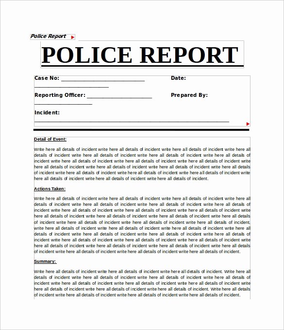 Sample Police Report Template Beautiful 11 Sample Crime Reports Pdf Word