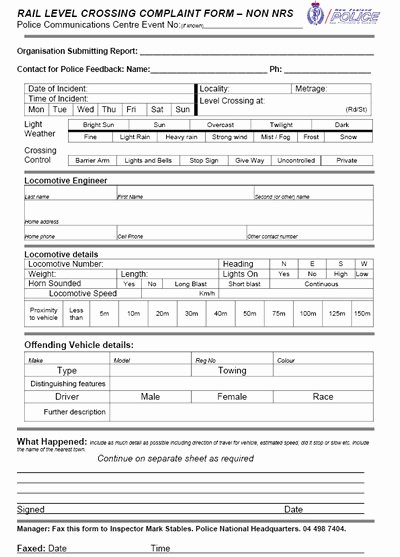 Sample Police Report Template Best Of Free Printable Police Report Template form Generic