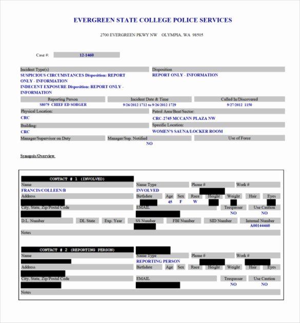 Sample Police Report Template Inspirational 10 Police Report Templates Free Sample Example format