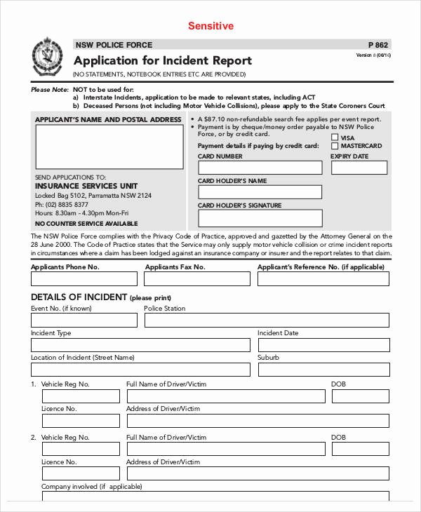 Sample Police Report Template Lovely 32 Incident Reports In Pdf
