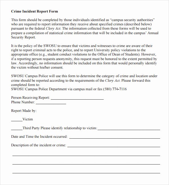 Sample Police Report Template Lovely 8 Sample Police Reports