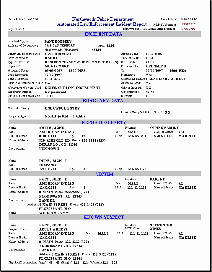Sample Police Report Template Lovely Printable Sample Police Report Template form