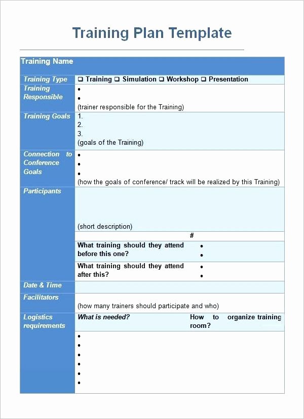 Sample Training Plan Template New Training Plan Sample Template Free Download Corporate