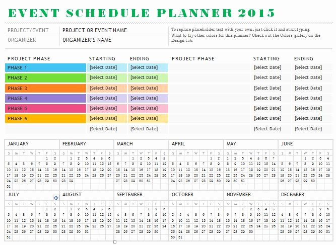 Schedule Of events Template Lovely Sample event Schedule Planner Template