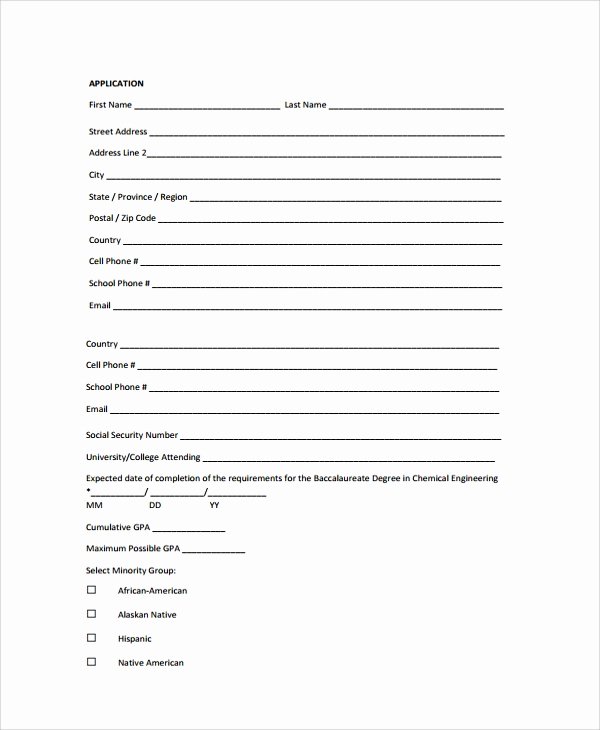 Scholarship Application Template Word Best Of 8 Sample Scholarship Application forms