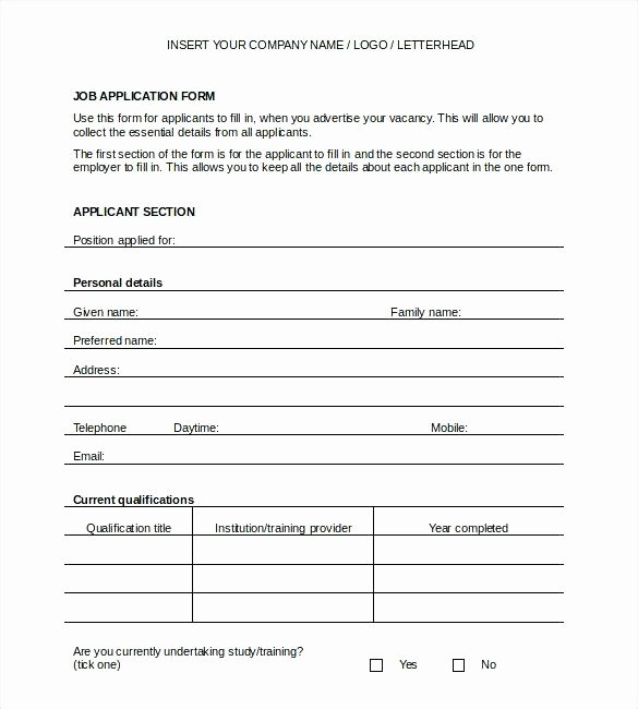 Scholarship Application Template Word Luxury Application Templates Free Word Excel A Employment form
