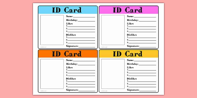 School Id Card Template Inspirational New Starter Id Card New Starter Id Card Id Card