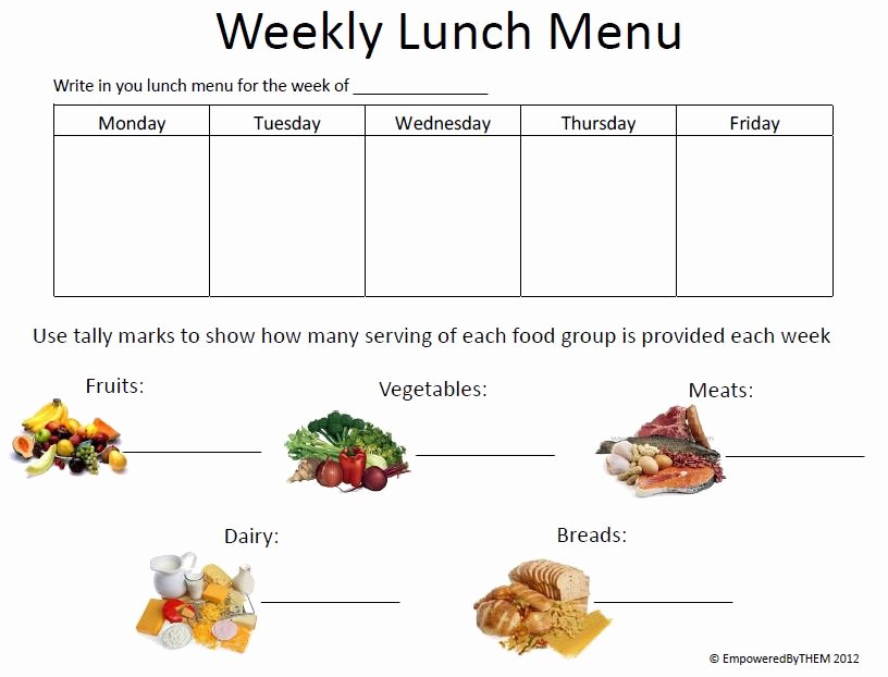 School Lunch Menu Template Luxury Empowered by them June 2012