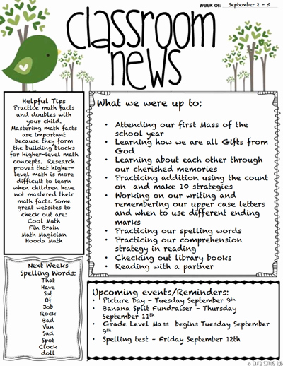 School Newsletter Template Free New Classroom Newsletter Template Download Create Edit