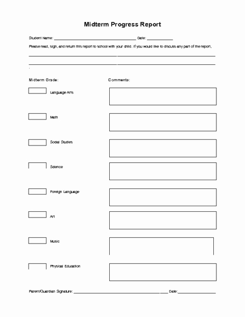 School Progress Report Template Awesome Midterm Report Template