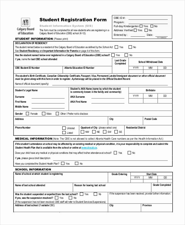 School Registration form Template Lovely Registration form Template 9 Free Pdf Word Documents