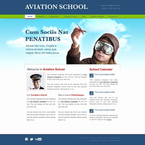School Web Site Template Best Of Aviation School Web Template