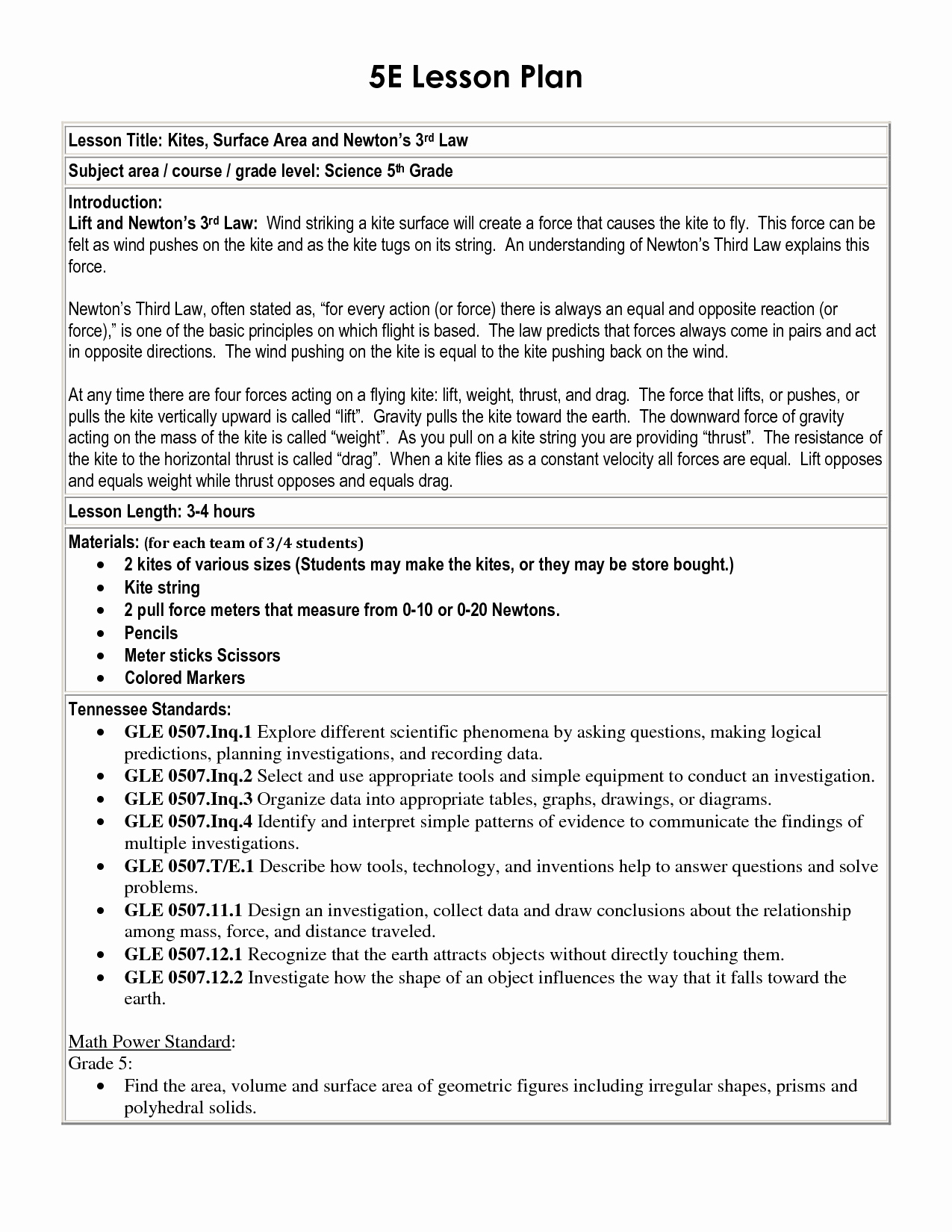 Science Lesson Plan Template Beautiful 5 E Lesson Plan Template