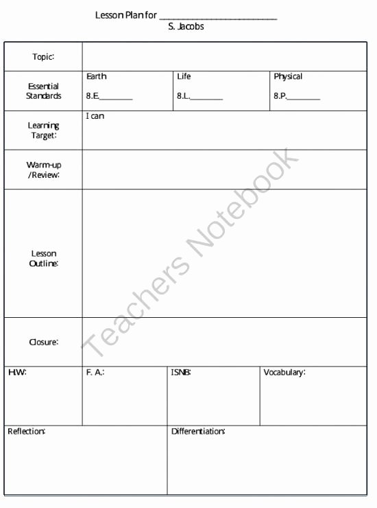 Science Lesson Plan Template New Freebie the Simply Scientific Classroom Teachers Notebook