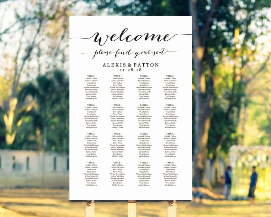 Seating Chart Poster Template Fresh Wedding Seating Chart Template In Four Sizes Wel E