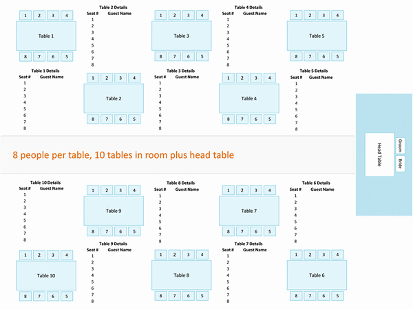 Seating Chart Template Excel Unique Wedding Reception Seating Chart Business Charts Templates