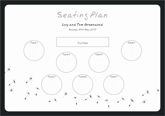 Seating Chart Template Word Lovely Round Table Seating Capacity Round Table Seating Dining
