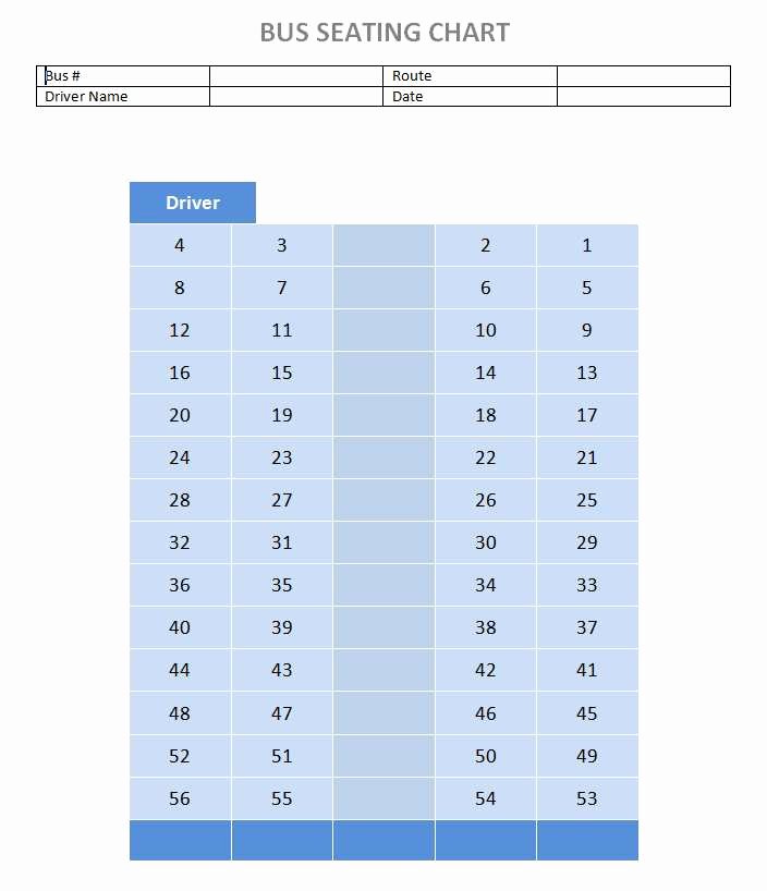 Seating Chart Template Word Unique School Bus Seating Chart Template Free Microsoft Word