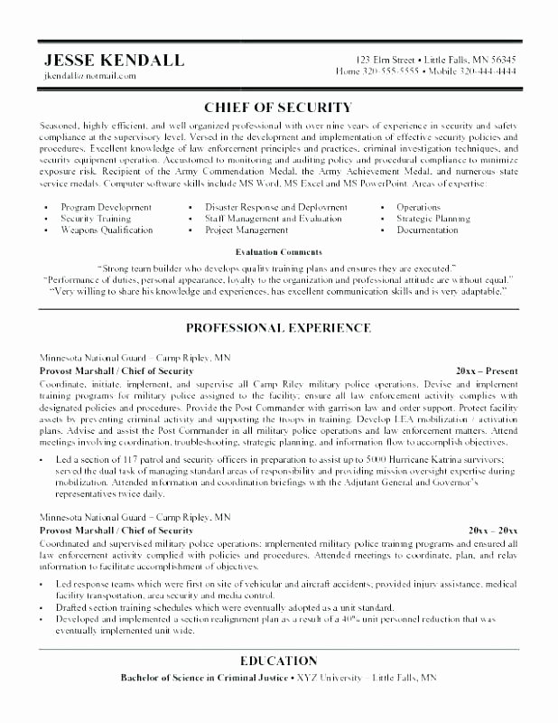 Security Guard Resume Template Beautiful Resume for Security Guard – Trezvost