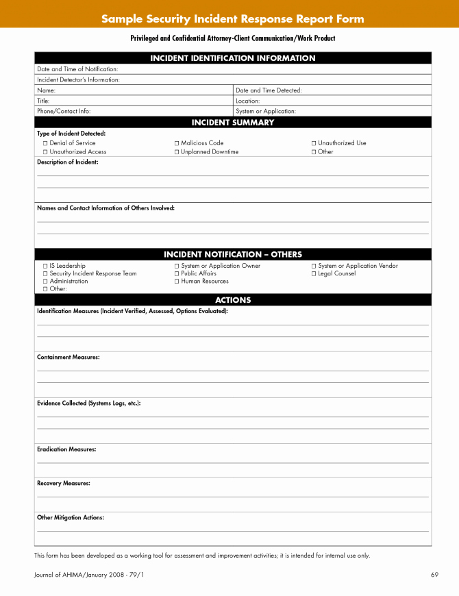 Security Incident Report Template Fresh Cyber Security Incident Report Template