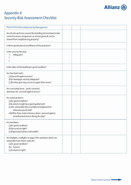 Security Risk assessment Template Luxury Security Risk assessment Checklist Printable Pdf