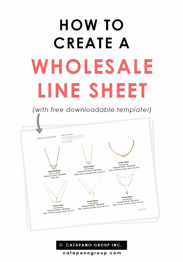 Sell Sheet Template Free Unique How to Create A wholesale Line Sheet